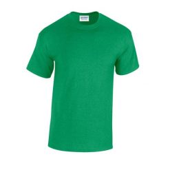 Ciężka Bawełniana Koszulka Unisex Dla Dorosłych. Zielone bluzki GILDAN, l, bez wzorów, z bawełny, sportowe, bez kołnierzyka, bez ramiączek. Za 30.99 zł.
