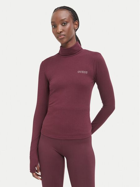 Guess Bluzka V6BP11 K6907 Bordowy Slim Fit. Czerwone bluzki Guess, l, z aplikacjami, z bawełny, bez kołnierzyka, bez ramiączek. Za 194.99 zł.