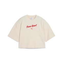 Puma Koszulka Premium Ess Oversized Graphic 62977687. Brązowe koszulki sportowe Puma, bez wzorów, bez ramiączek. Za 97.99 zł.