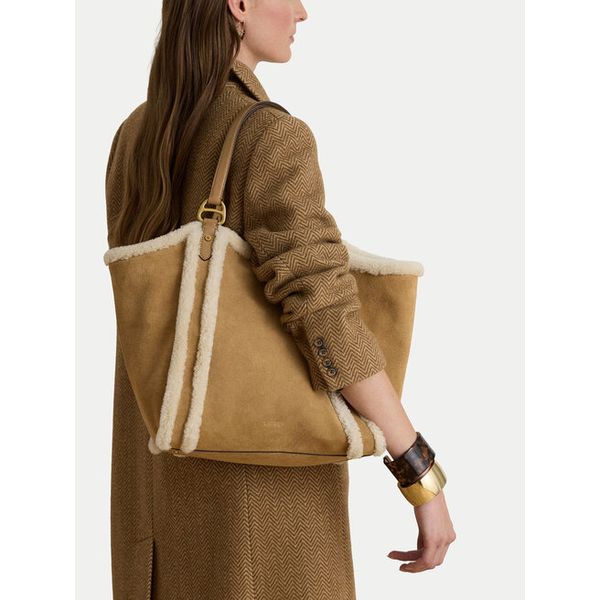 Torebka LAUREN RALPH LAUREN. Brązowe torebki klasyczne Lauren Ralph Lauren, bez wzorów, bez dodatków. Za 2,399.00 zł.