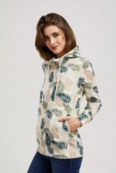 Bluza z kapturem i nadrukiem. Bluzy MOODO, xs, bez wzorów, z bawełny, z kapturem. W wyprzedaży za 67.49 zł.