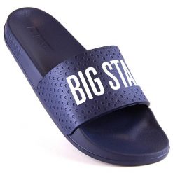 Klapki młodzieżowe piankowe lekkie granatowe Big Star MM274714. Klapki Big Star, bez wzorów, z materiału, bez obcasa. Za 59.99 zł.