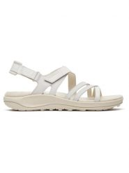Merrell Skórzane sandały "Harbor Backstrap" w kolorze białym rozmiar: 42. Białe sandały Merrell, bez wzorów, klasyczne, z otwartym noskiem, bez obcasa, bez zapięcia. Za 189.29 zł.