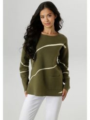 Aniston Sweter w kolorze khaki rozmiar: 44. Brązowe swetry Aniston, bez wzorów, bez ramiączek. Za 65.99 zł.