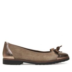 Baleriny Tamaris. Szare baleriny Tamaris, bez wzorów, bez obcasa. Za 299.99 zł.