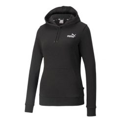 Damska Bluza Z Kapturem Z Haftem Essential. Czarne bluzy Puma, bez wzorów, z kapturem. Za 144.99 zł.
