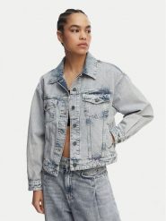 Guess Jeans Kurtka jeansowa W6GN56 D5M57 Niebieski Oversize. Niebieskie kurtki Guess Jeans, m, z aplikacjami, z bawełny, bez kaptura. Za 519.99 zł.