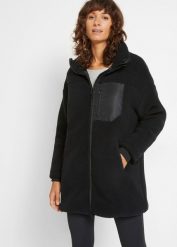 Bluza rozpinana z polaru baranka. Szare bluzy bonprix, bez wzorów, z polaru, bez kaptura. Za 199.99 zł.