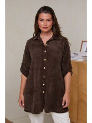 Curvy Lady Bluzka w kolorze brązowym rozmiar: 40/42. Brązowe bluzki Curvy Lady, bez wzorów, klasyczne, bez kołnierzyka, bez ramiączek. Za 153.45 zł.