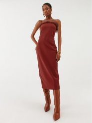 Patrizia Pepe Sukienka koktajlowa 8A1202/A6F5-R799 Czerwony Slim Fit. Czerwone sukienki Patrizia Pepe, bez wzorów, z syntetyku, wizytowe, bez kołnierzyka, bez ramiączek. Za 1,879.00 zł.