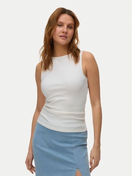 Vero Moda Top Ruby 10342997 Biały Slim Fit. Białe topy Vero Moda, m, bez wzorów, z bawełny, bez kołnierzyka, bez ramiączek. Za 68.99 zł.