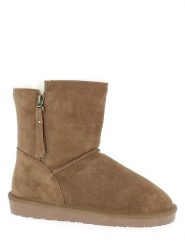 Gooce Skórzane botki zimowe "Tempe" w kolorze jasnobrązowym rozmiar: 37. Brązowe botki Gooce, na zimę, bez wzorów, ze skóry, bez obcasa, na platformie, bez zapięcia. Za 303.95 zł.