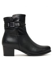 Caprice Botki 9-25300-45 Czarny. Czarne botki Caprice, bez wzorów, ze skóry, bez obcasa, na słupku, bez zapięcia. Za 589.99 zł.