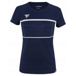 Koszulka tenisowa damska Tecnifibre Team Tech Tee. Niebieskie koszulki sportowe TECNIFIBRE, bez wzorów, bez ramiączek, tenisowe. Za 179.99 zł.