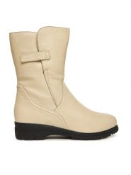 Caprice Botki 9-26453-45 Écru. Białe botki Caprice, bez wzorów, ze skóry, bez obcasa, na płaskiej podeszwie, bez zapięcia. Za 649.99 zł.