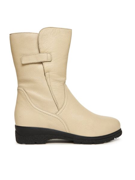 Caprice Botki 9-26453-45 Écru. Białe botki Caprice, bez wzorów, ze skóry, bez obcasa, na płaskiej podeszwie, bez zapięcia. Za 649.99 zł.