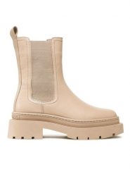 Gino Rossi Sztyblety 222FW103 Beżowy. Brązowe botki Gino Rossi, bez wzorów, ze skóry, bez obcasa, na płaskiej podeszwie, bez zapięcia. Za 429.99 zł.