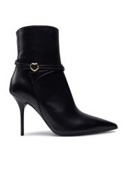 LOVE MOSCHINO Botki JA21089G0LIA0000 Czarny. Czarne botki Love Moschino, bez wzorów, ze skóry, bez obcasa, na szpilce, bez zapięcia. Za 1,429.00 zł.