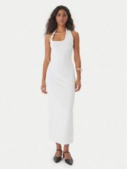 HUGO Sukienka koktajlowa Shagar 50557781 Écru Slim Fit. Białe sukienki Hugo, l, bez wzorów, z wiskozy, wizytowe, bez kołnierzyka, bez ramiączek. Za 1,149.00 zł.