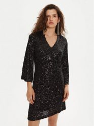 Bruuns Bazaar Sukienka koktajlowa Azati BBW4192 Czarny Regular Fit. Czarne sukienki Bruuns Bazaar, l, bez wzorów, z syntetyku, wizytowe, bez kołnierzyka, bez ramiączek. Za 329.99 zł.