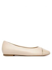 Caprice Baleriny 9-22107-46 Beżowy. Brązowe baleriny Caprice, bez wzorów, ze skóry, bez obcasa. Za 226.99 zł.