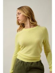 AUTHENTIC CASHMERE Kaszmirowy sweter "Ecrin" w kolorze żółtym rozmiar: M. Żółte swetry AUTHENTIC CASHMERE, m, bez wzorów, z kaszmiru, bez ramiączek. Za 326.99 zł.