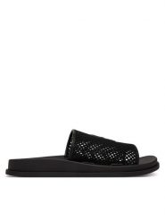 Calvin Klein Klapki Mesh Mule Slides HW0HW02889 Czarny. Czarne klapki Calvin Klein, bez wzorów, z materiału, bez obcasa. Za 409.99 zł.