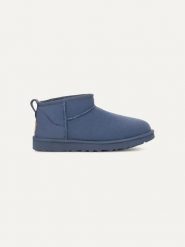 UGG Skórzane botki "Classic Ultra Mini" w kolorze niebieskim rozmiar: 41. Niebieskie botki UGG, bez wzorów, z wełny, bez obcasa, bez zapięcia. Za 660.43 zł.