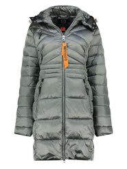 Geographical Norway Płaszcz pikowany w kolorze khaki rozmiar: S. Brązowe płaszcze Geographical Norway, s, bez wzorów, bez kaptura. Za 259.74 zł.