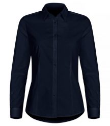 Clique Stretch Shirt L/S Women – koszula stretch z długim rękawem – Dark Navy. Niebieskie koszule CLIQUE, l, bez wzorów, z bawełny, bez kołnierzyka, bez ramiączek. Za 199.42 zł.
