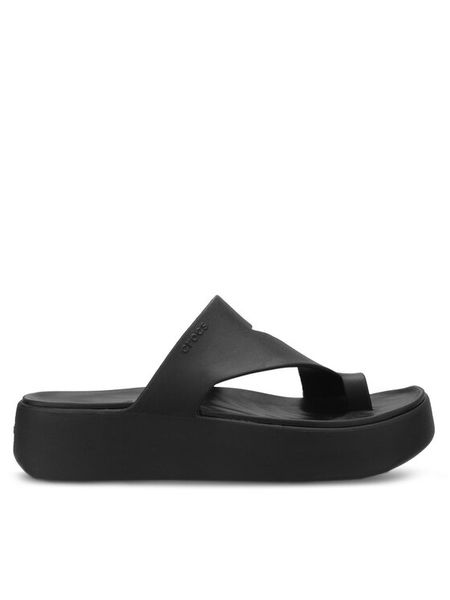 Crocs Japonki Getaway Platform Toe Loop 210834 Czarny. Czarne klapki Crocs, bez wzorów, z tworzywa sztucznego, bez obcasa. Za 169.99 zł.