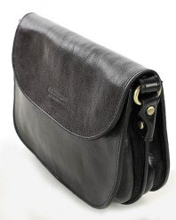 Saddle bag półksiężyc MARCO MAZZINI L255a czarny. Czarne torebki klasyczne bez wzorów, ze skóry, bez dodatków. Za 379.05 zł.