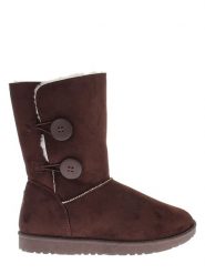 Blackfield Botki zimowe "Lola" w kolorze ciemnobrązowym rozmiar: 40. Brązowe botki Blackfield, na zimę, z aplikacjami, z materiału, z okrągłym noskiem, bez obcasa, bez zapięcia. Za 187.96 zł.