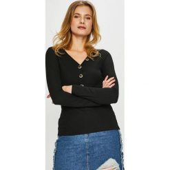 Only - Bluzka. Czarne bluzki Only, m, bez wzorów, z dzianiny, casualowe, bez kołnierzyka, bez ramiączek. W wyprzedaży za 29.90 zł.