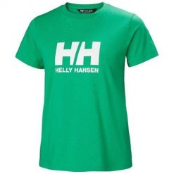 Koszulka sportowa damska Helly Hansen Hh Logo. Zielone koszulki sportowe Helly Hansen, bez wzorów, z bawełny, bez ramiączek. Za 257.00 zł.