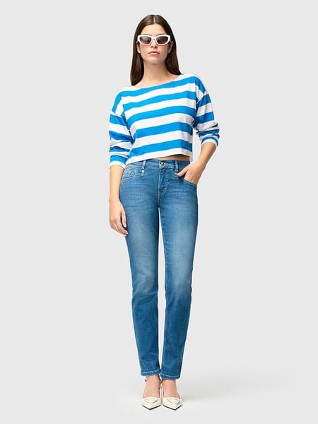 MAC Dżinsy - Slim fit - w kolorze niebieskim rozmiar: W32/L28. Niebieskie jeansy MAC, l, z aplikacjami. Za 219.08 zł.