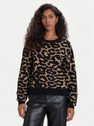 Vero Moda Sweter Siljeanimal 10330808 Brązowy Regular Fit. Brązowe swetry Vero Moda, l, bez wzorów, z wiskozy, bez ramiączek. Za 179.99 zł.