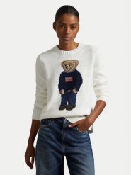 Polo Ralph Lauren Sweter 211978359001 Biały Relaxed Fit. Białe swetry Polo Ralph Lauren, s, bez wzorów, z bawełny, bez ramiączek. Za 2,499.00 zł.
