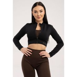 Bluza fitness damska Gym Glamour bezszwowa rozpinana. Czarne bluzy GYM GLAMOUR, xs, bez wzorów, bez kaptura. Za 159.99 zł.