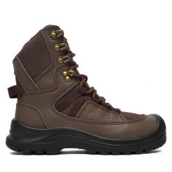 Trzewiki Hunter. Brązowe botki Hunter, bez wzorów, bez obcasa, na płaskiej podeszwie, bez zapięcia. Za 349.99 zł.