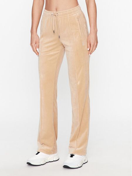 Juicy Couture Spodnie dresowe Tina JCAPW045 Beżowy Regular Fit. Brązowe spodnie dresowe Juicy Couture, l, bez wzorów, z dresówki. Za 289.99 zł.