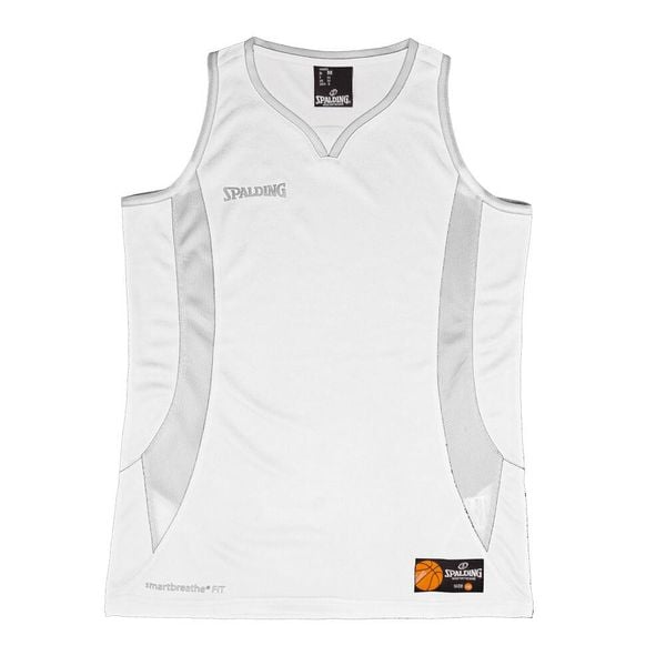 Damski jersey Spalding Jam. Białe koszulki sportowe SPALDING, bez wzorów, z jersey, bez ramiączek, do koszykówki. Za 173.50 zł.