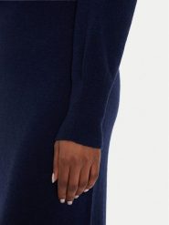 Kontatto Sukienka dzianinowa 3M0175 Granatowy Regular Fit. Niebieskie sukienki Kontatto, m, bez wzorów, z dzianiny, bez kołnierzyka, bez ramiączek. Za 259.99 zł.