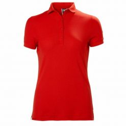 Damska koszulka polo Helly Hansen crewline. Czerwone koszulki polo Helly Hansen, xs, bez wzorów, bez kołnierzyka, bez ramiączek. Za 277.50 zł.