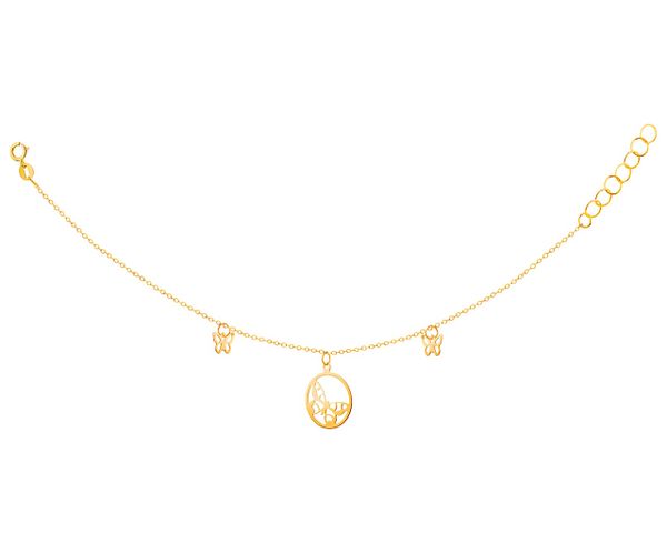 Złota bransoletka, ankier - motyle. Żółte bransoletki Apart, złote. Za 739.00 zł.