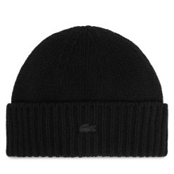 Czapka Lacoste. Czarne czapki Lacoste, bez wzorów. Za 329.99 zł.