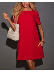 Milan Kiss Sukienka w kolorze czerwonym rozmiar: XL. Czerwone sukienki Milan Kiss, na co dzień, xl, bez wzorów, bez kołnierzyka, bez ramiączek, midi, proste. Za 165.99 zł.