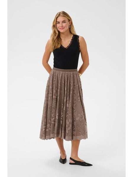 Cream Spódnica w kolorze brązowym rozmiar: L/XL. Brązowe spódnice Cream, na co dzień, l, bez wzorów, z tiulu, midi, proste. Za 109.95 zł.