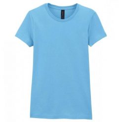 Koszulka Softstyle Dla Pań I Panów. Niebieskie bluzki GILDAN, bez wzorów, casualowe, bez kołnierzyka, bez ramiączek. Za 41.99 zł.