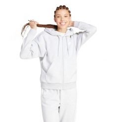 Damska bluza z kapturem full zip adidas. Białe bluzy sportowe Adidas, l, bez wzorów, z dzianiny, z kapturem. Za 241.50 zł.
